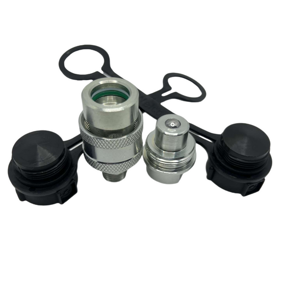 LX-KZE-B-02 1/4" NPT Replaces Enerpac A-630 10,000 PSI High Pressure High Flow Quick Connect&Disconnect Hydraulic Quick Coupler Set/w 2 Dust Caps